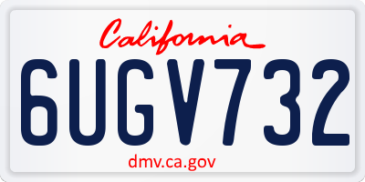 CA license plate 6UGV732
