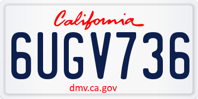 CA license plate 6UGV736