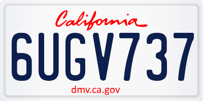 CA license plate 6UGV737