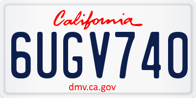 CA license plate 6UGV740