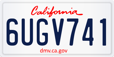 CA license plate 6UGV741