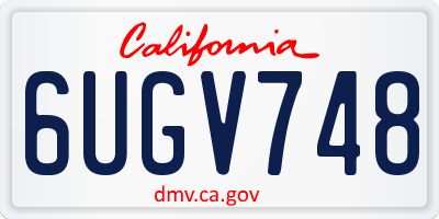 CA license plate 6UGV748