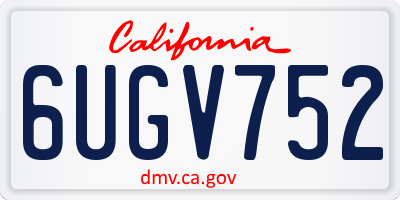 CA license plate 6UGV752