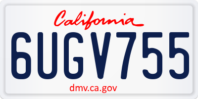 CA license plate 6UGV755