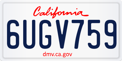 CA license plate 6UGV759