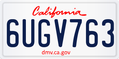 CA license plate 6UGV763
