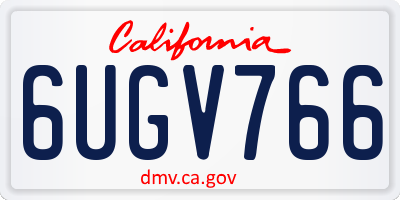 CA license plate 6UGV766