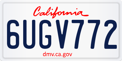 CA license plate 6UGV772