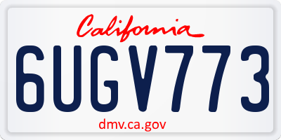 CA license plate 6UGV773