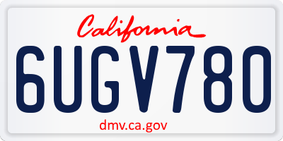 CA license plate 6UGV780