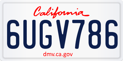 CA license plate 6UGV786