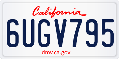 CA license plate 6UGV795