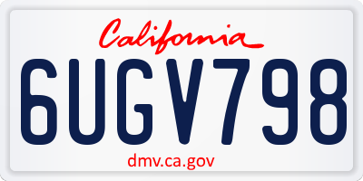 CA license plate 6UGV798