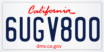 CA license plate 6UGV800