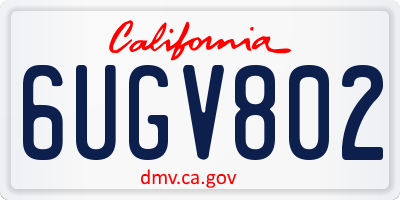 CA license plate 6UGV802