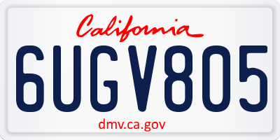 CA license plate 6UGV805