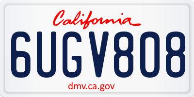 CA license plate 6UGV808