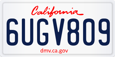 CA license plate 6UGV809