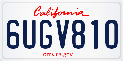 CA license plate 6UGV810