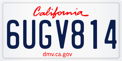 CA license plate 6UGV814