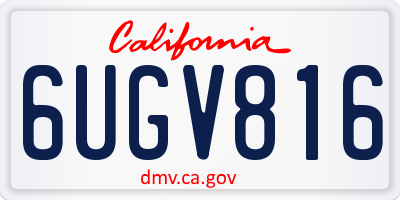 CA license plate 6UGV816