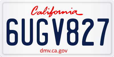 CA license plate 6UGV827