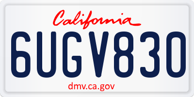 CA license plate 6UGV830