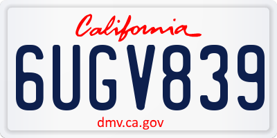 CA license plate 6UGV839