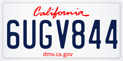 CA license plate 6UGV844
