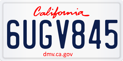 CA license plate 6UGV845