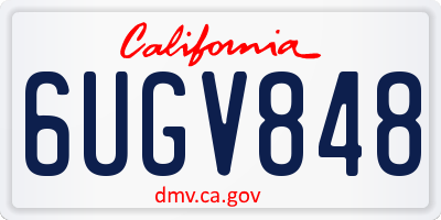 CA license plate 6UGV848