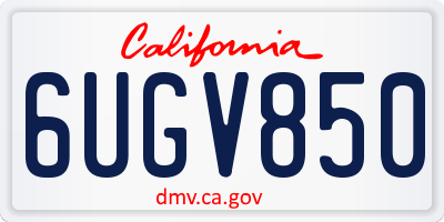 CA license plate 6UGV850
