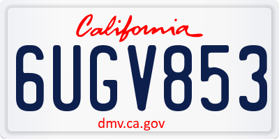 CA license plate 6UGV853