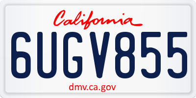 CA license plate 6UGV855