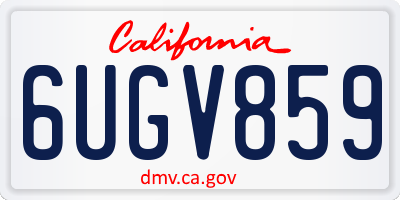 CA license plate 6UGV859