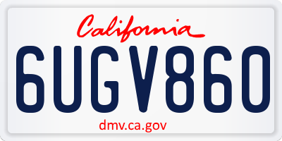 CA license plate 6UGV860