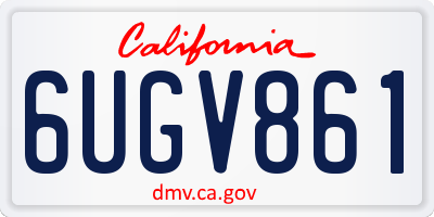 CA license plate 6UGV861