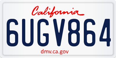 CA license plate 6UGV864