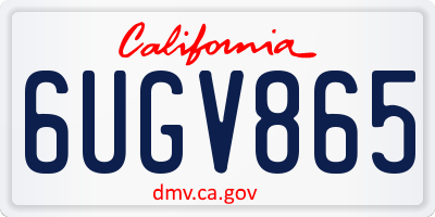 CA license plate 6UGV865