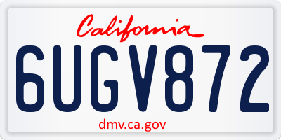 CA license plate 6UGV872