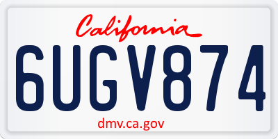 CA license plate 6UGV874