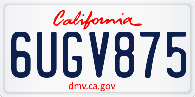 CA license plate 6UGV875
