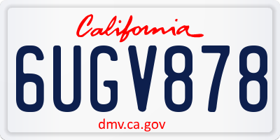 CA license plate 6UGV878
