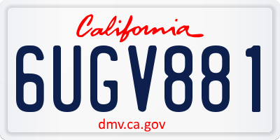 CA license plate 6UGV881