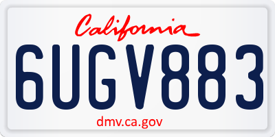 CA license plate 6UGV883