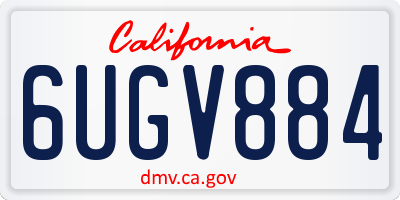 CA license plate 6UGV884