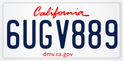 CA license plate 6UGV889