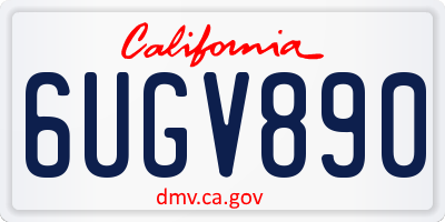 CA license plate 6UGV890