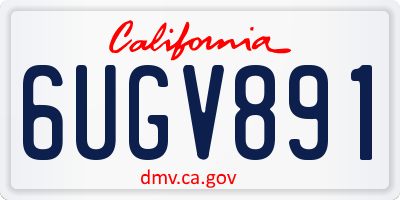 CA license plate 6UGV891