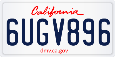 CA license plate 6UGV896